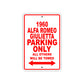 1960 Alfa Romeo Giulietta Parking Only All Others Will Be Towed Sea Ocean Beach Lake Boat Aluminum Metal Sign Plate