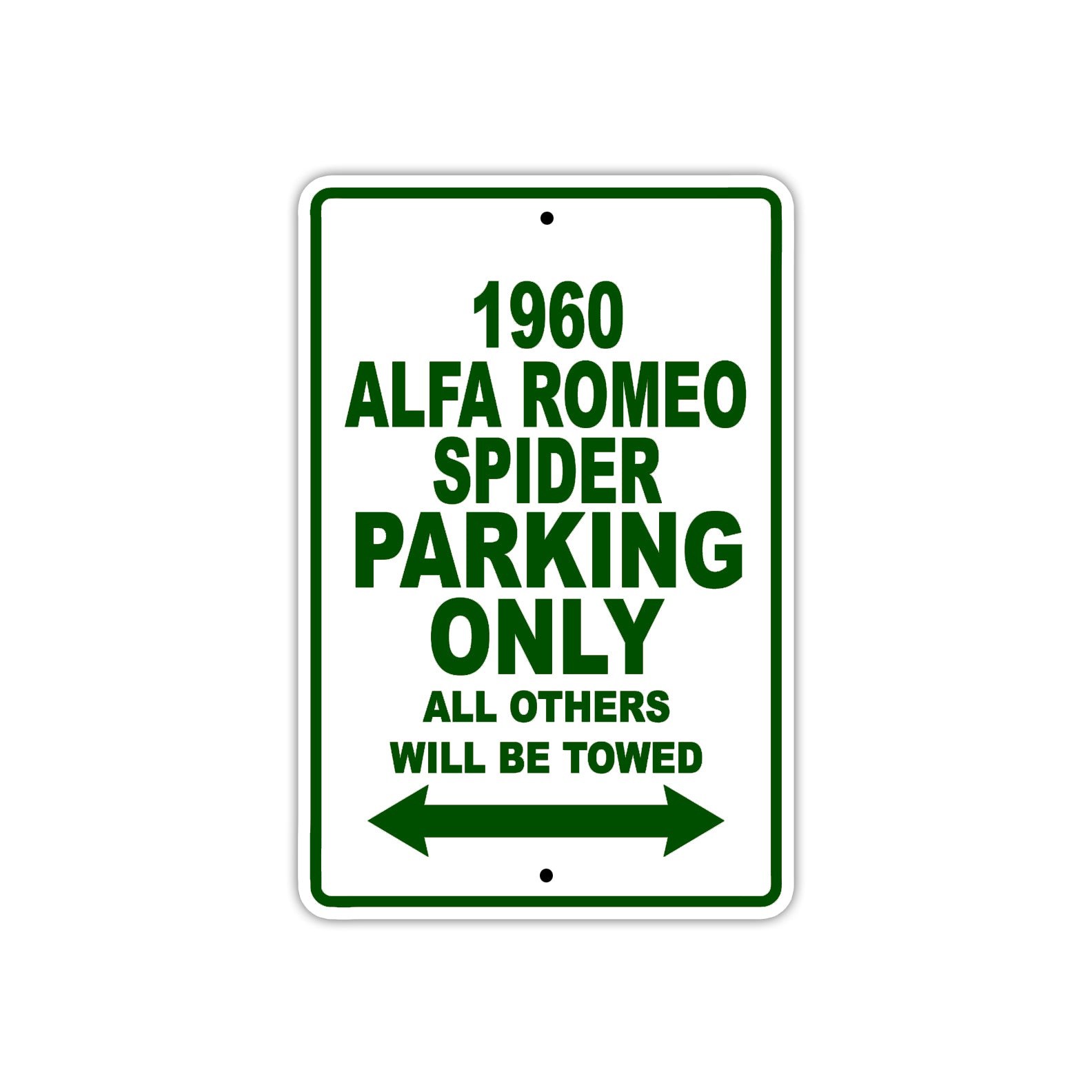 1960 Alfa Romeo Spider Parking Only All Others Will Be Towed Sea Ocean Beach Lake Boat Aluminum Metal Sign Plate