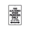 1960 Alfa Romeo Spider Parking Only All Others Will Be Towed Sea Ocean Beach Lake Boat Aluminum Metal Sign Plate