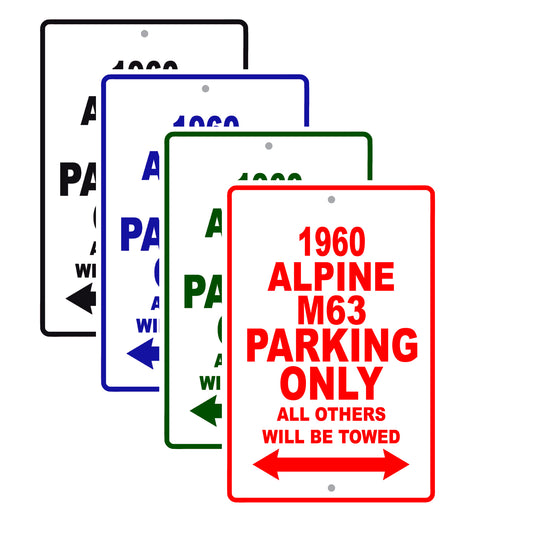 1960 Alpine M63 Parking Only All Others Will Be Towed Sea Ocean Beach Lake Boat Aluminum Metal Sign Plate
