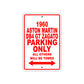 1960 Aston Martin DB4 GT Zagato Parking Only All Others Will Be Towed Sea Ocean Beach Lake Boat Aluminum Metal Sign Plate