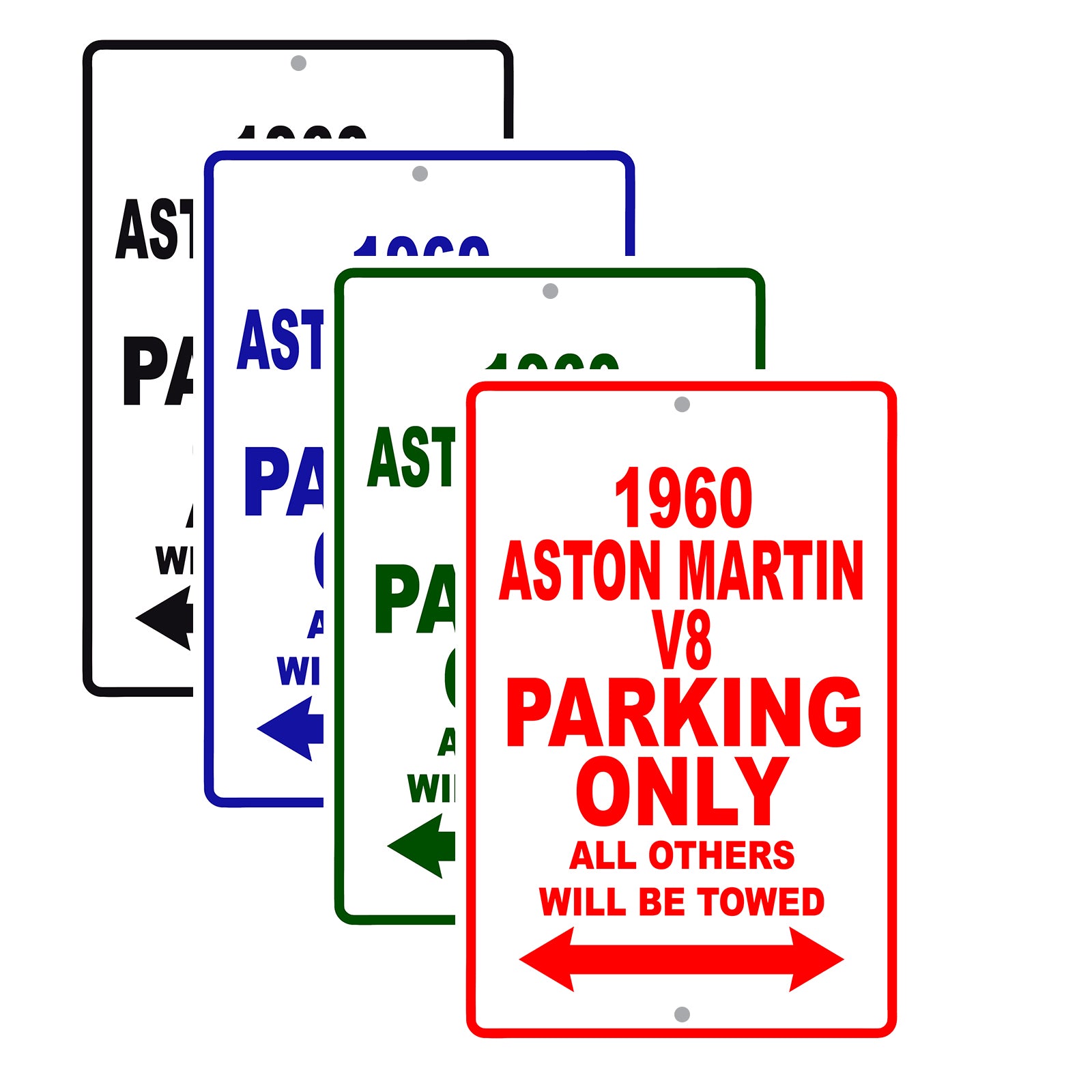1960 Aston Martin V8 Parking Only All Others Will Be Towed Sea Ocean Beach Lake Boat Aluminum Metal Sign Plate