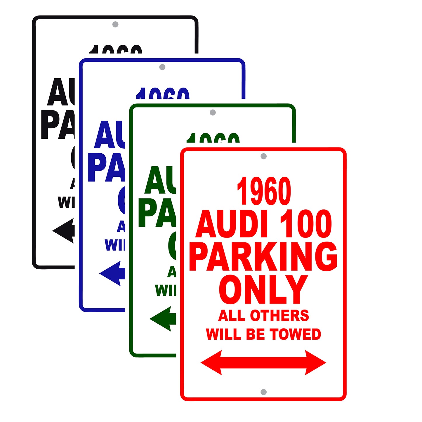 1960 Audi 100 Parking Only All Others Will Be Towed Sea Ocean Beach Lake Boat Aluminum Metal Sign Plate