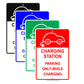 Charging Station Parking Only While Charging Electric Vehicle With Graphic Alert Caution Aluminum