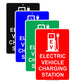 Electric Vehicle Charging Station Reserved Spot With Graphic Alert Caution Warning Aluminum