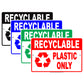 Recyclable Plastic Only Environmental Friendly Recycle Bin Restrictions Alert Caution Aluminum