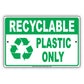 Recyclable Plastic Only Environmental Friendly Recycle Bin Restrictions Alert Caution Aluminum