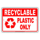 Recyclable Plastic Only Environmental Friendly Recycle Bin Restrictions Alert Caution Aluminum