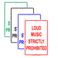 Loud Music Strictly Prohibited Quiet Private Property Area Caution Alert Warning Notice Aluminum