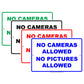 No Cameras Allowed No Pictures Allowed Restriction Caution Alert Warning Notice Aluminum