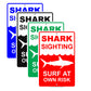 Shark Sighting Surf At Your Own Risk With Graphic Dangerous Beach Marine Life Warning