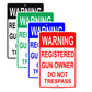 Registered Gun Owner Do Not Trespass Humor Jokes Funny Caution Warning Notice Aluminum