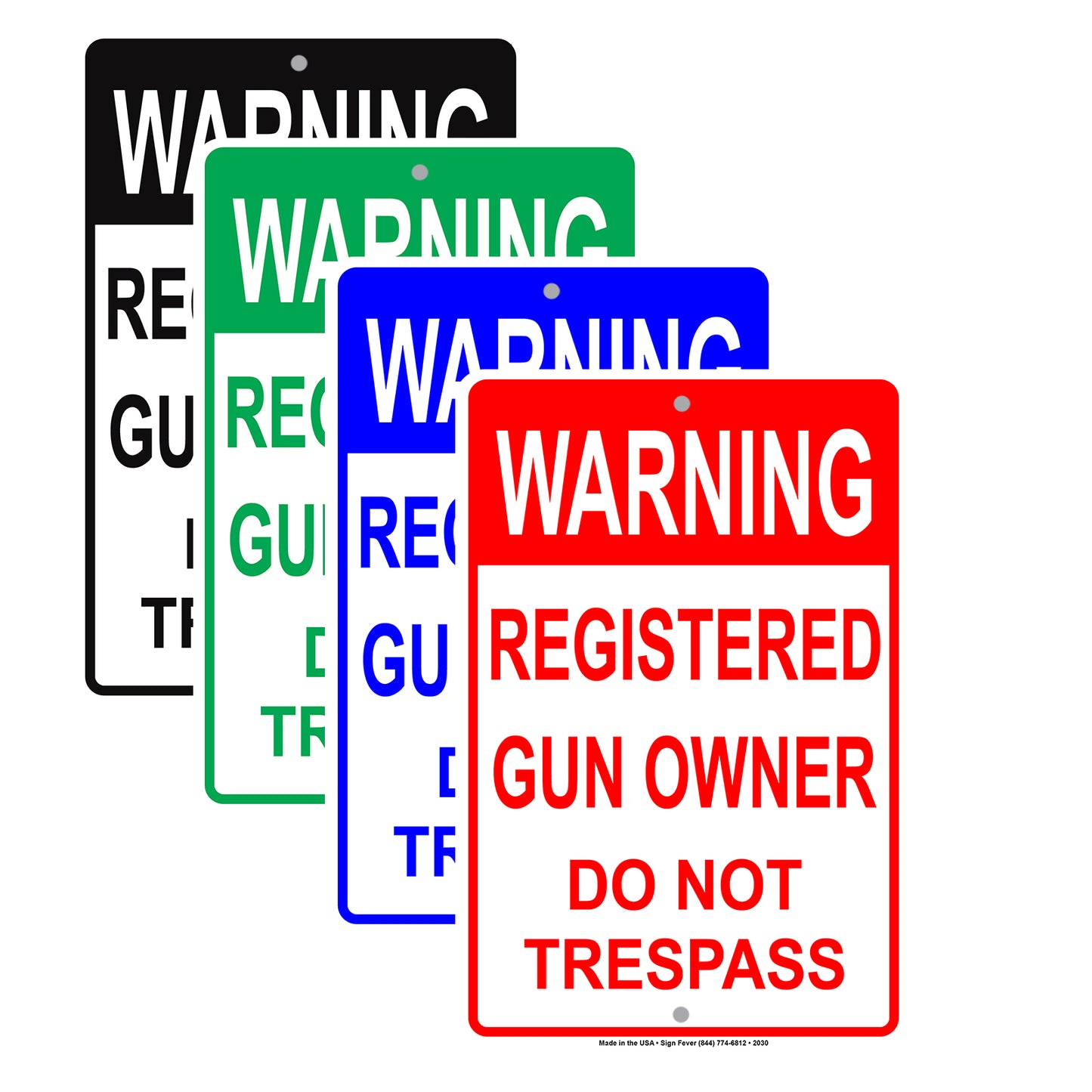 Registered Gun Owner Do Not Trespass Humor Jokes Funny Caution Warning Notice Aluminum