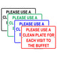 Please Use A Clean Plate For Each Visit To The Buffet Restaurant Rules Alert Notice Aluminum