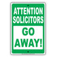 Attention Solicitors Go Away! Ridiculous Humor Jokes Funny Warning Notice Aluminum