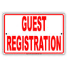 Guest Registration Front Desk Building Entrance Caution Alert Warning Notice Aluminum