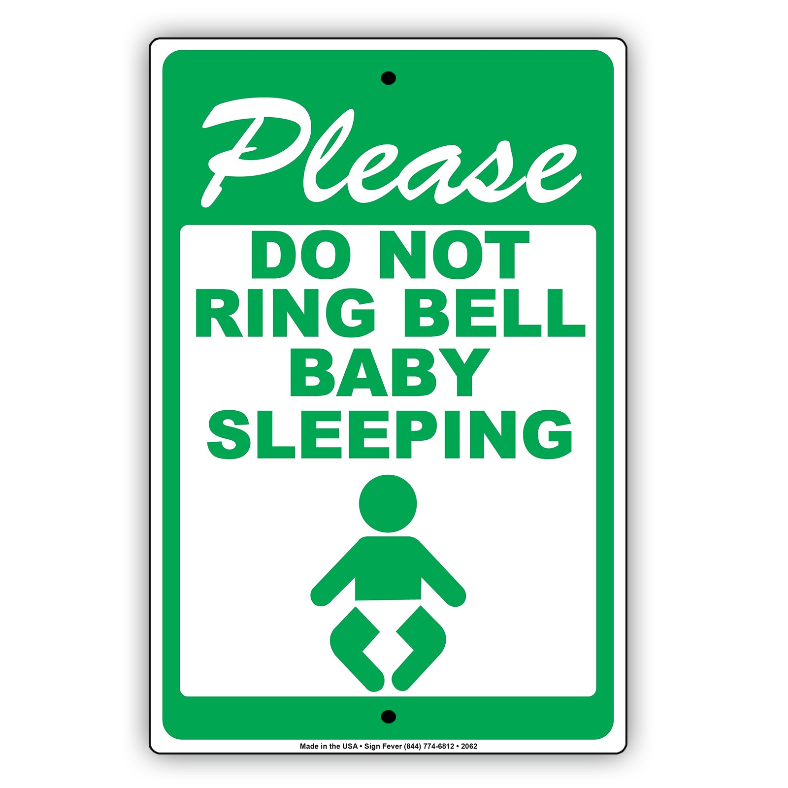 Please Do Not Ring Bell Baby Sleeping Sign