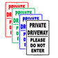 Private Driveway Please Do Not Enter Restriction Caution Alert Warning Notice Aluminum