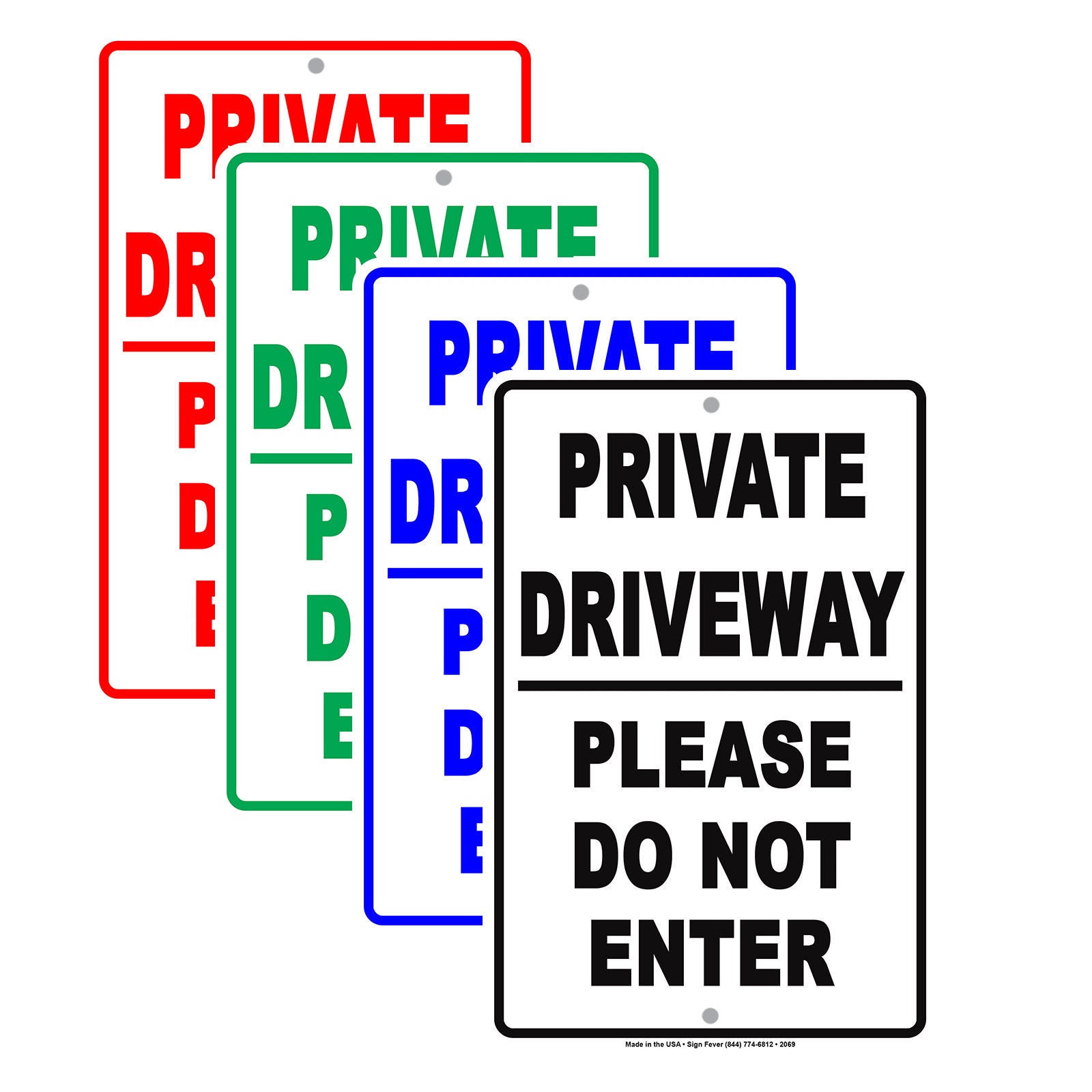 Private Driveway Please Do Not Enter Restriction Caution Alert Warning Notice Aluminum