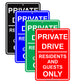 Private Drive Residents And Guests Only Restriction Caution Alert Warning Notice Aluminum