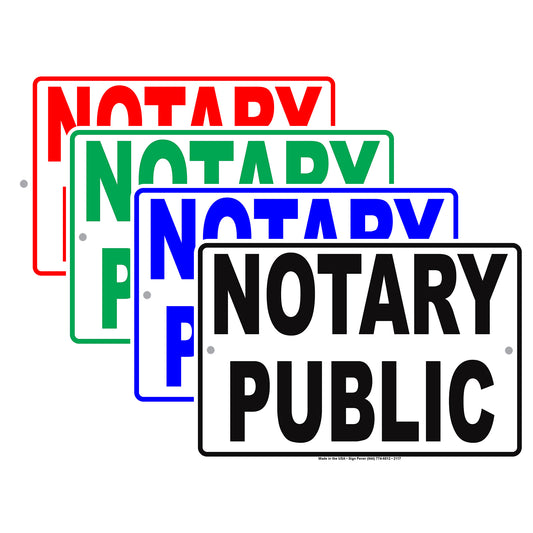 Notary Public Certified Officials Alert Caution Warning Notice Aluminum