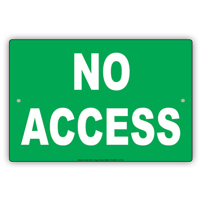 No Access Entry Admission Private Property Restriction Caution Warning Notice Aluminum