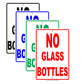 No Glass Bottles Safety Restriction Alert Caution Warning Notice Aluminum