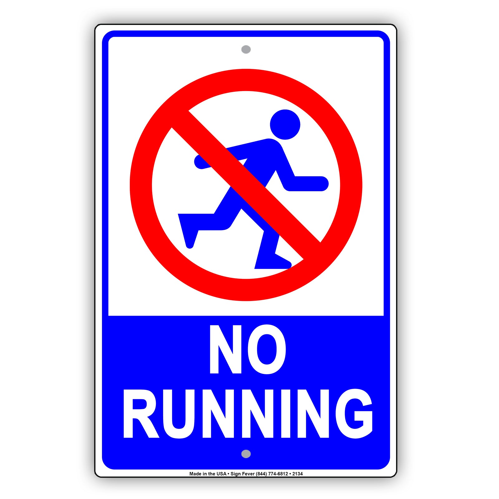 No Running No Trespassing Restriction Notice Warning Aluminum Metal Sign Plate