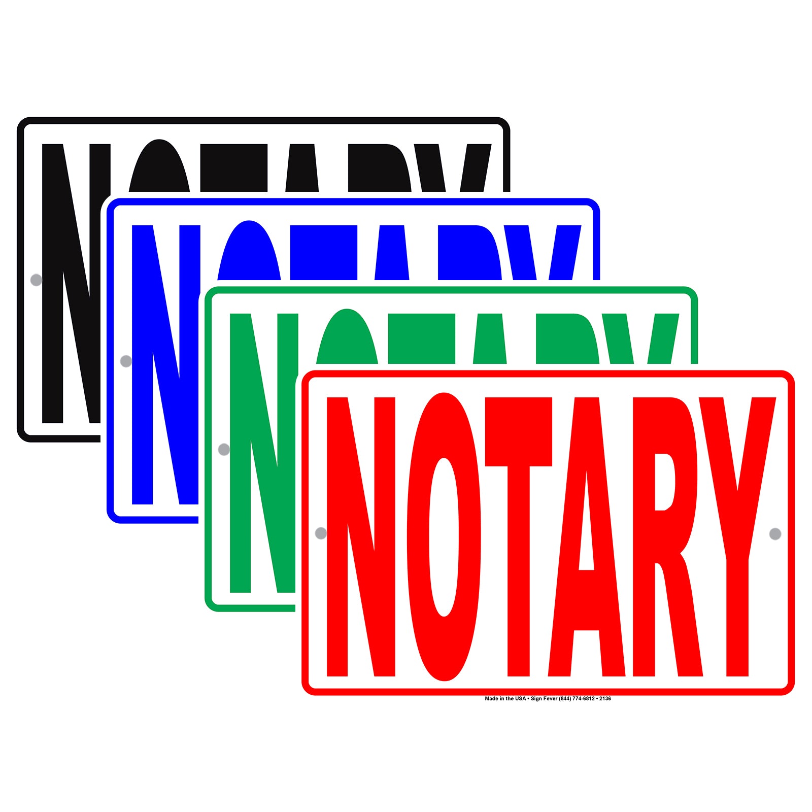 Notary Certified Officials Alert Caution Warning Notice Aluminum