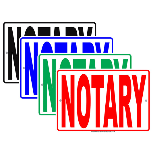 Notary Certified Officials Alert Caution Warning Notice Aluminum