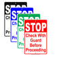 Stop Check With Guard Before Proceeding Safety Alert Caution Warning Notice Aluminum