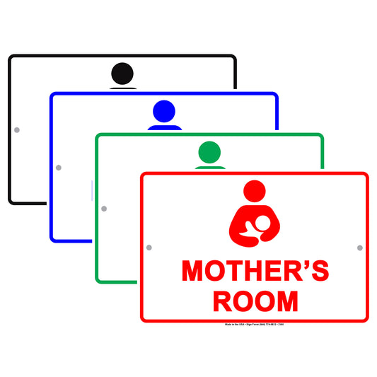 Mother's Room With Graphic Breastfeeding Alert Caution Warning Notice Aluminum