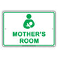 Mother's Room With Graphic Breastfeeding Alert Caution Warning Notice Aluminum