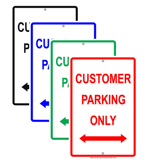 Customer Parking Only Reserved Alert Caution Warning Notice Aluminum