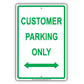 Customer Parking Only Reserved Alert Caution Warning Notice Aluminum