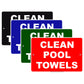 Clean Pool Towel After Use Swimming Aluminum Metal Sign Plate