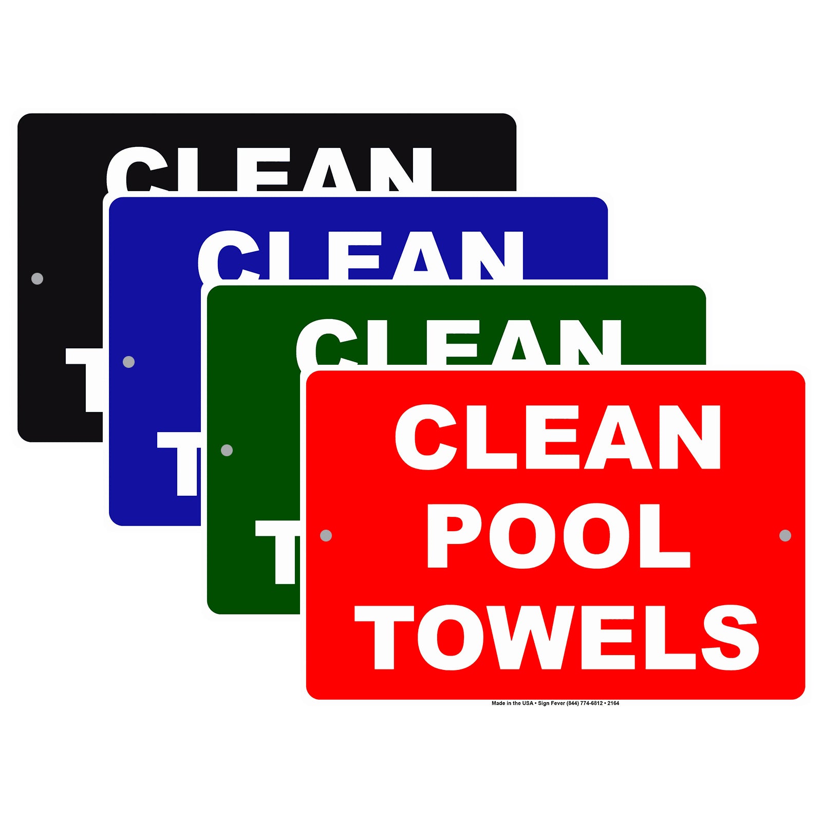 Clean Pool Towel After Use Swimming Aluminum Metal Sign Plate