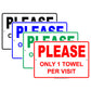 Please Only 1 Towel Per Visit Pool Accommodation Rule Alert Caution Warning Notice Aluminum