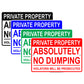 Private Property Absolutely No Dumping Violators Will Be Prosecuted Sign