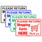 Please Return Shopping Carts Here Thank You With Graphic Courtesy Grocery Alert Caution Aluminum