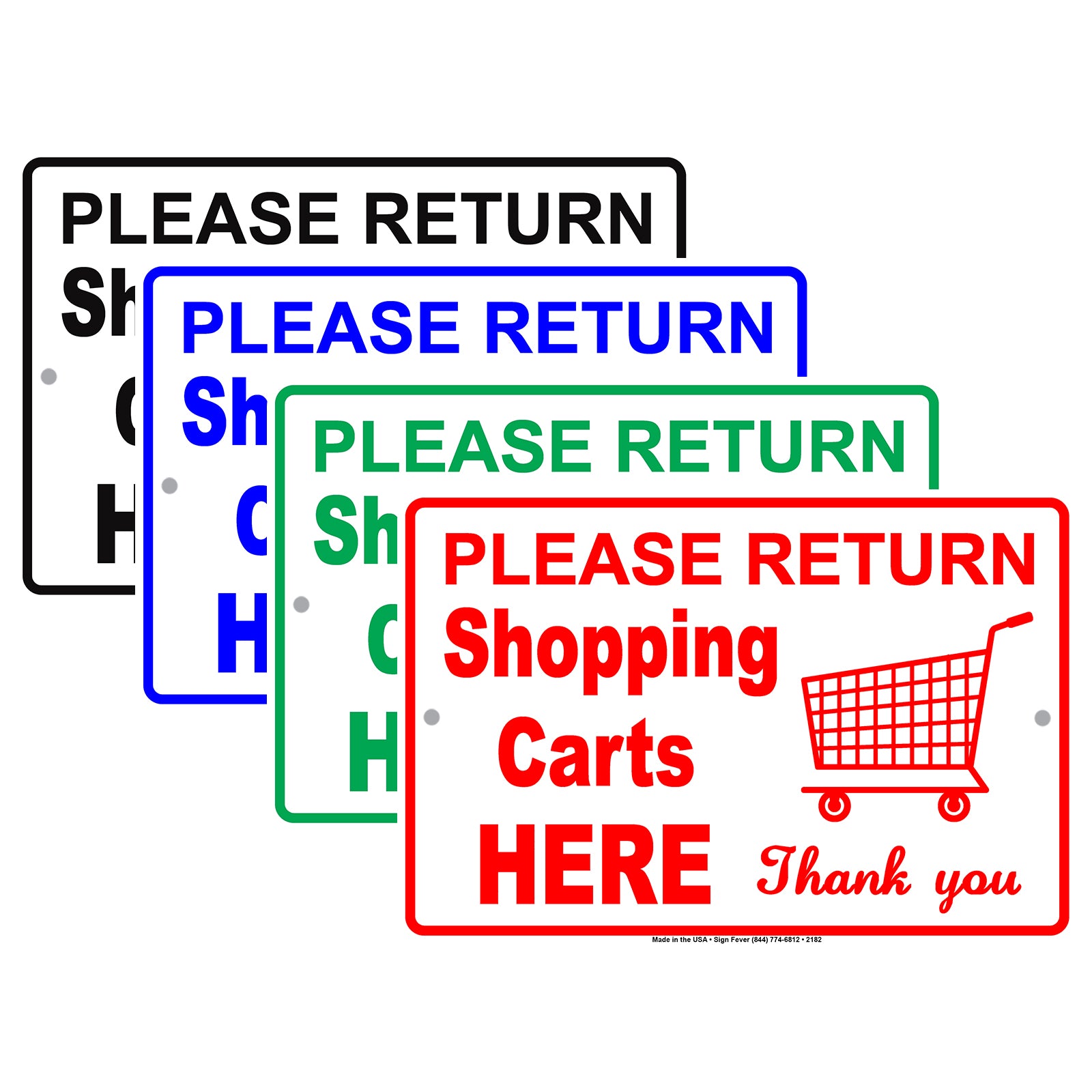 Please Return Shopping Carts Here Thank You With Graphic Courtesy Grocery Alert Caution Aluminum