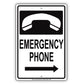 Emergency Phone With Graphic Safety Alert Caution Warning Notice Aluminum