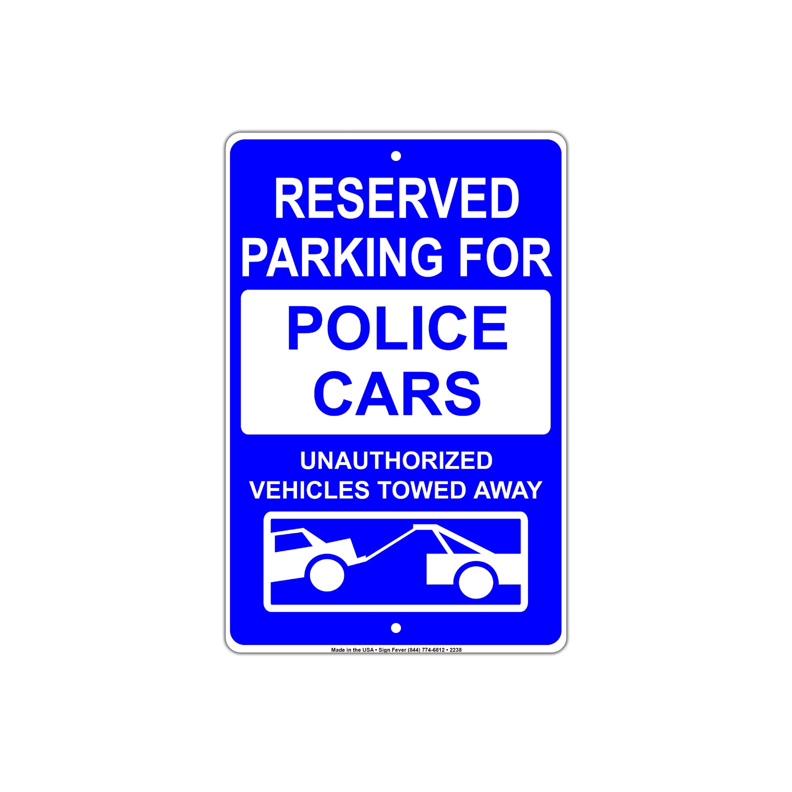 Reserved Parking For Police Cars Unauthorized Vehicles Towed Away