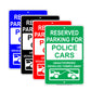 Reserved Parking For Police Cars Unauthorized Vehicles Towed Away Alert Caution Notice Aluminum