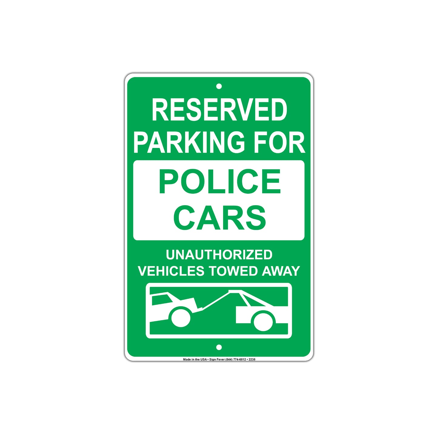 Reserved Parking For Police Cars Unauthorized Vehicles Towed Away