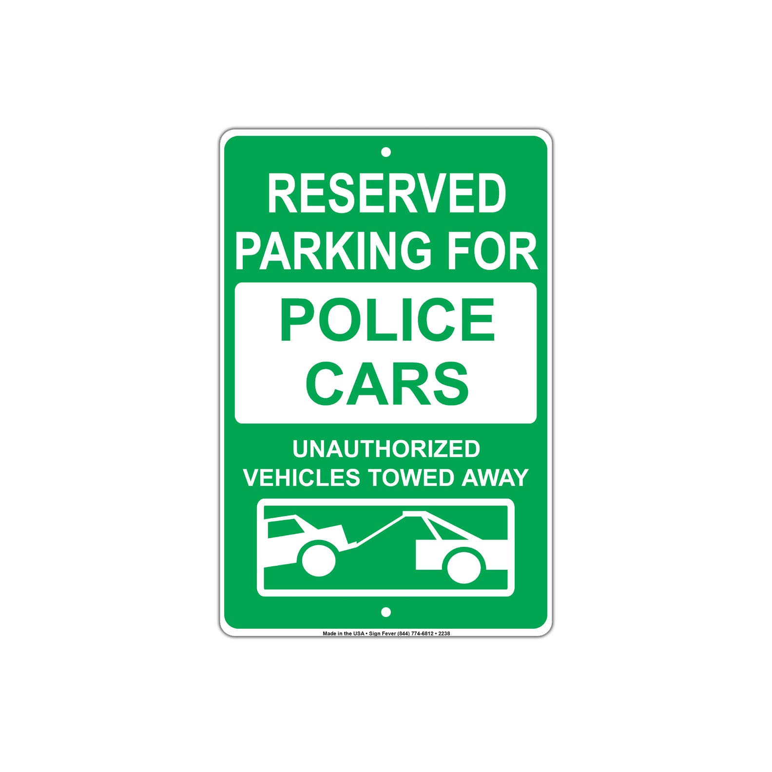 Reserved Parking For Police Cars Unauthorized Vehicles Towed Away