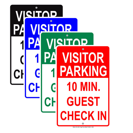 Visitor Parking Guest Check In Reserved Spot Time Limit Alert Caution Warning Notice Aluminum