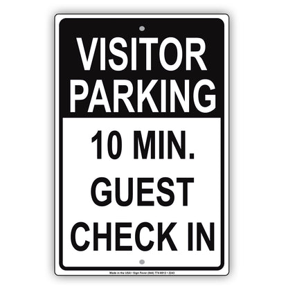 Visitor Parking Time Limit Guest Check In Sign