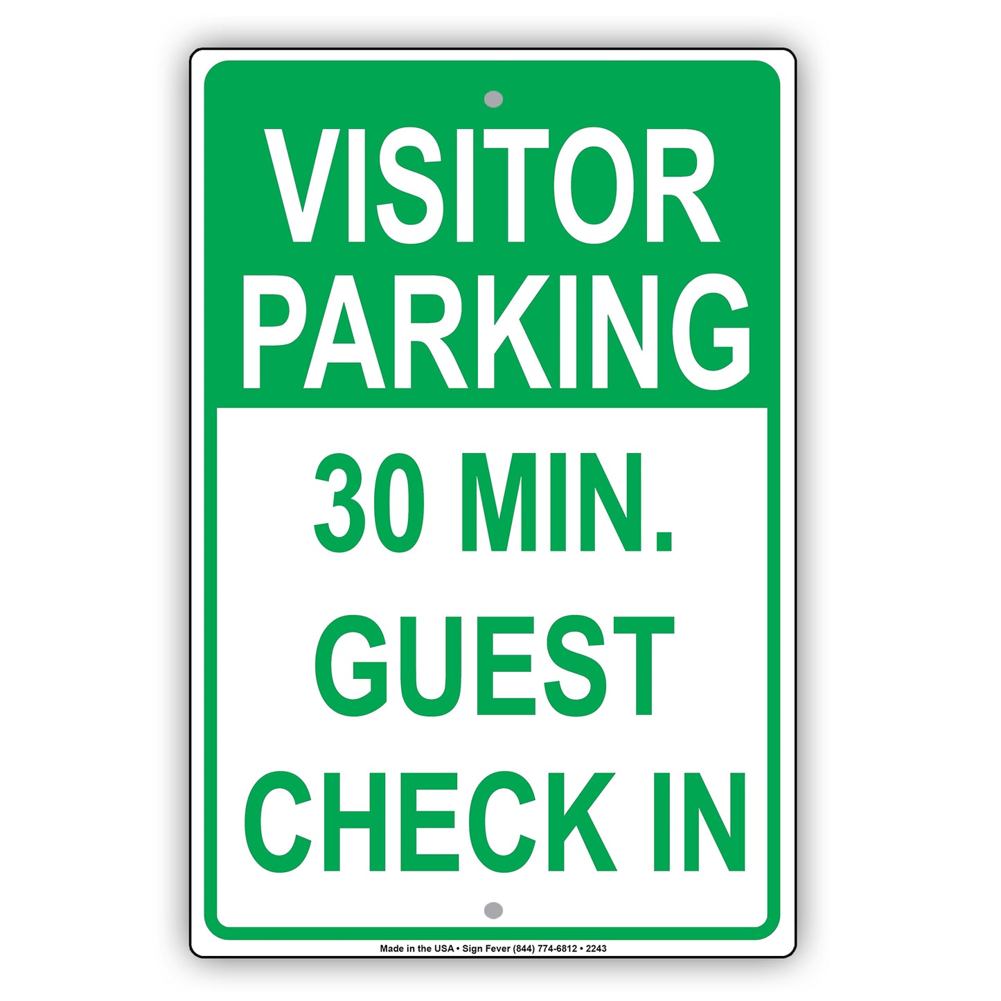 Visitor Parking Time Limit Guest Check In Sign