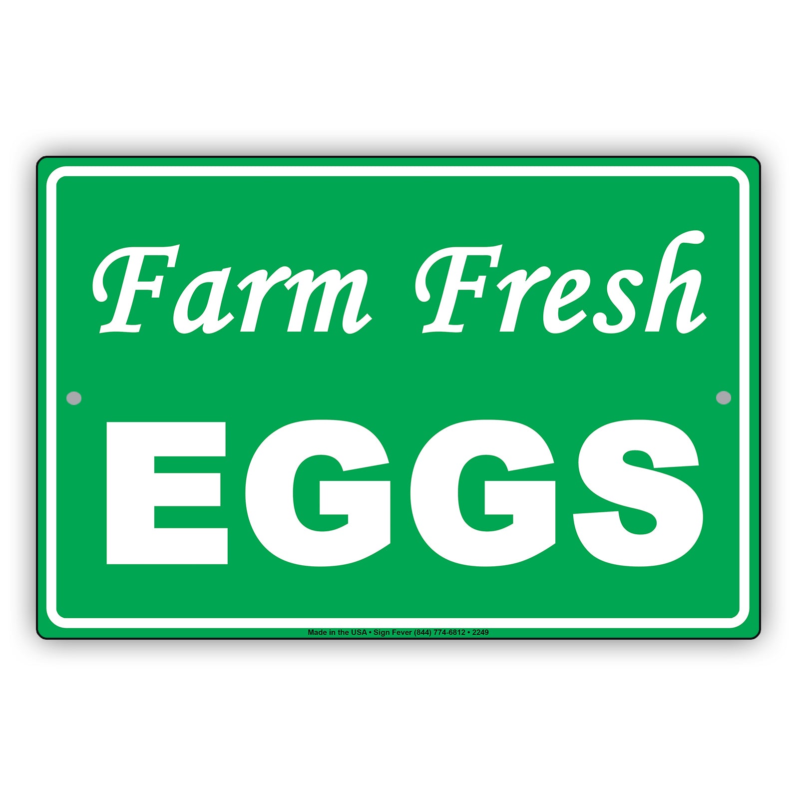 Farm Fresh Eggs Farmhouse Barnyard Organic Dairy Alert Caution Warning Notice Aluminum